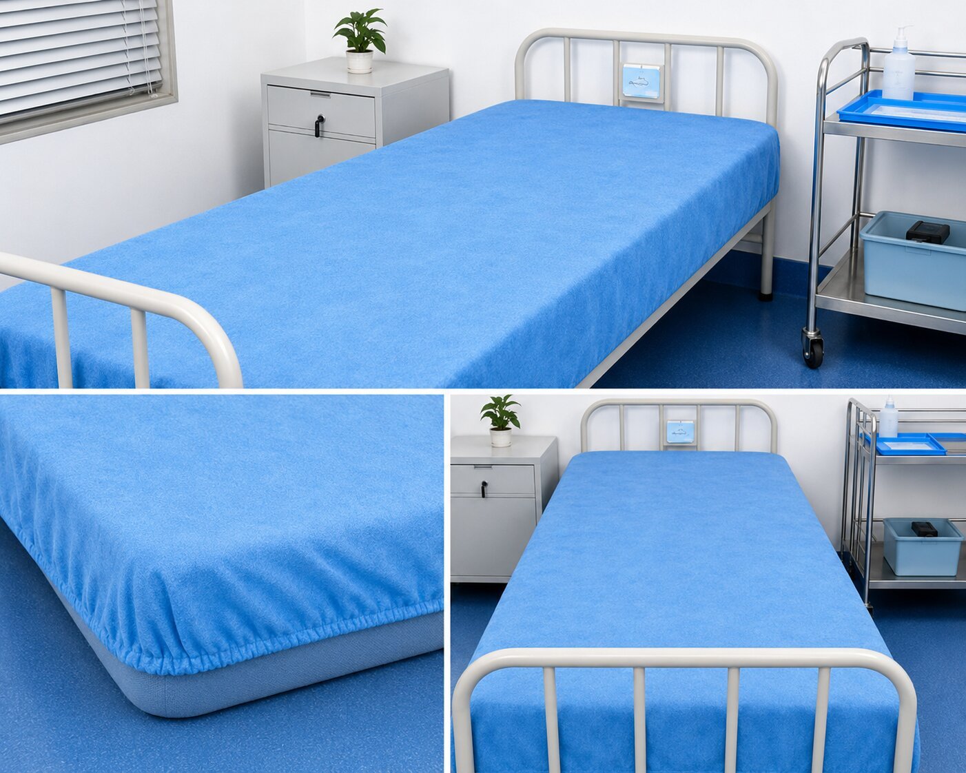 Blue Disposable Bed Sheet