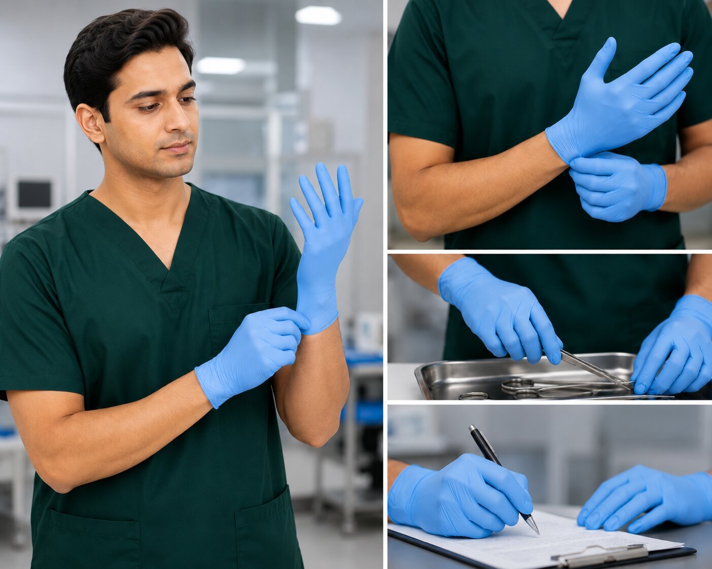 Blue Plastic Gloves